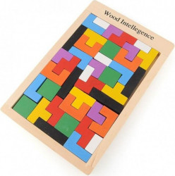 Puzzle Tangram din Lemn Tetris 3D 40 Piese