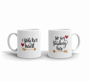 Set 2 cani personalizate I stole her heart So I m stealing his - Img 4
