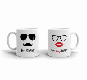 Set 2 cani personalizate Mr Right and Mrs Always Right 3 - Img 4