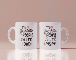 Set 2 cani personalizate My favorite people call me Mom and Dad