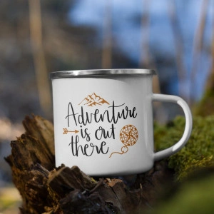 Cana metalica emailata personalizata Adventure is out there - Img 4