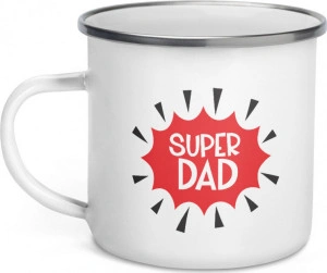 Cana metalica emailata personalizata Super Dad - Img 3