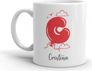 Cana personalizata cu nume Initiala balon - Img 3