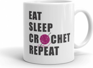 Cana personalizata Eat Sleep Crochet Repeat