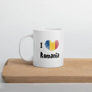 Cană personalizată I love Romania