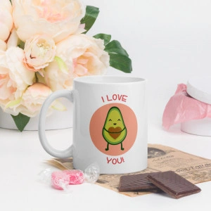 Cana personalizata I love you avocado