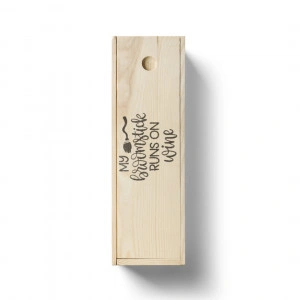 Cutie personalizata din lemn pentru vin My broomstick runs on wine - Img 2