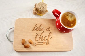 Tocator lemn maner metal personalizat Like a Chef