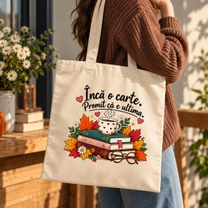 Tote Bag Personalizat Încă o Carte. Promit că e Ultima. - Img 2