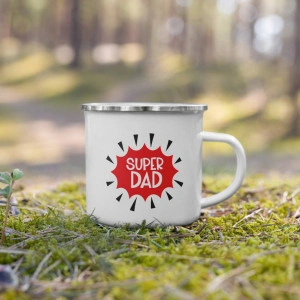 Cana metalica emailata personalizata Super Dad - Img 4