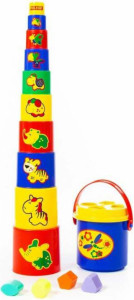 Jucarie Piramida educativa cu forme 75 cm