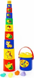 Jucarie Piramida educativa cu forme 75 cm