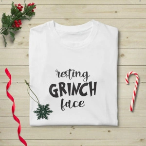 Tricou unisex personalizat Resting Grinch face - Img 2