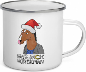 Cana metalica emailata personalizata Bo Ho Ho jack horseman