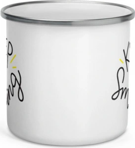 Cana metalica emailata personalizata Keep Smiling - Img 2