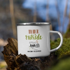 Cana metalica emailata personalizata Think outside no box required - Img 4