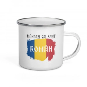 Cană personalizată metalică emailată Mandru ca sunt roman 1 - Img 2