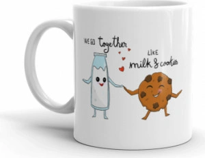 Cana personalizata We go together like milk and cookies