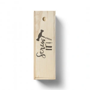 Cutie personalizata din lemn pentru vin Screw it - Img 2