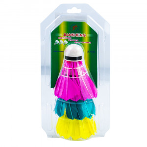 Fluturasi badminton din pene, 3 buc/set, colorati