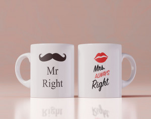 Set 2 cani personalizate Mr Right and Mrs Always Right 2 - Img 1