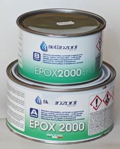 Mastic epoxidic pentru marmura, granit, pietre EPOX 2000 TRANSPARENT SOLID 1,6 Kg catalizator 30 ml set 6 buc.