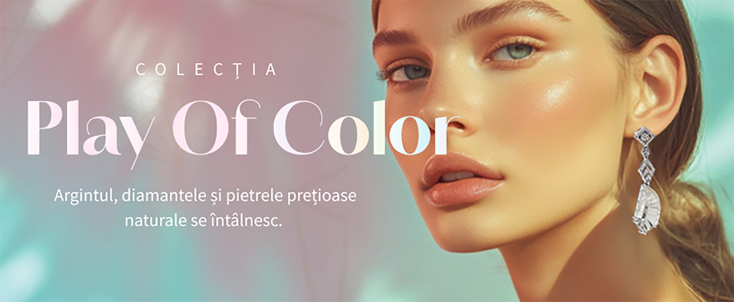 bijuterii din argint 925 ornate cu diamante naturale și pietre prețioase colectia play of color