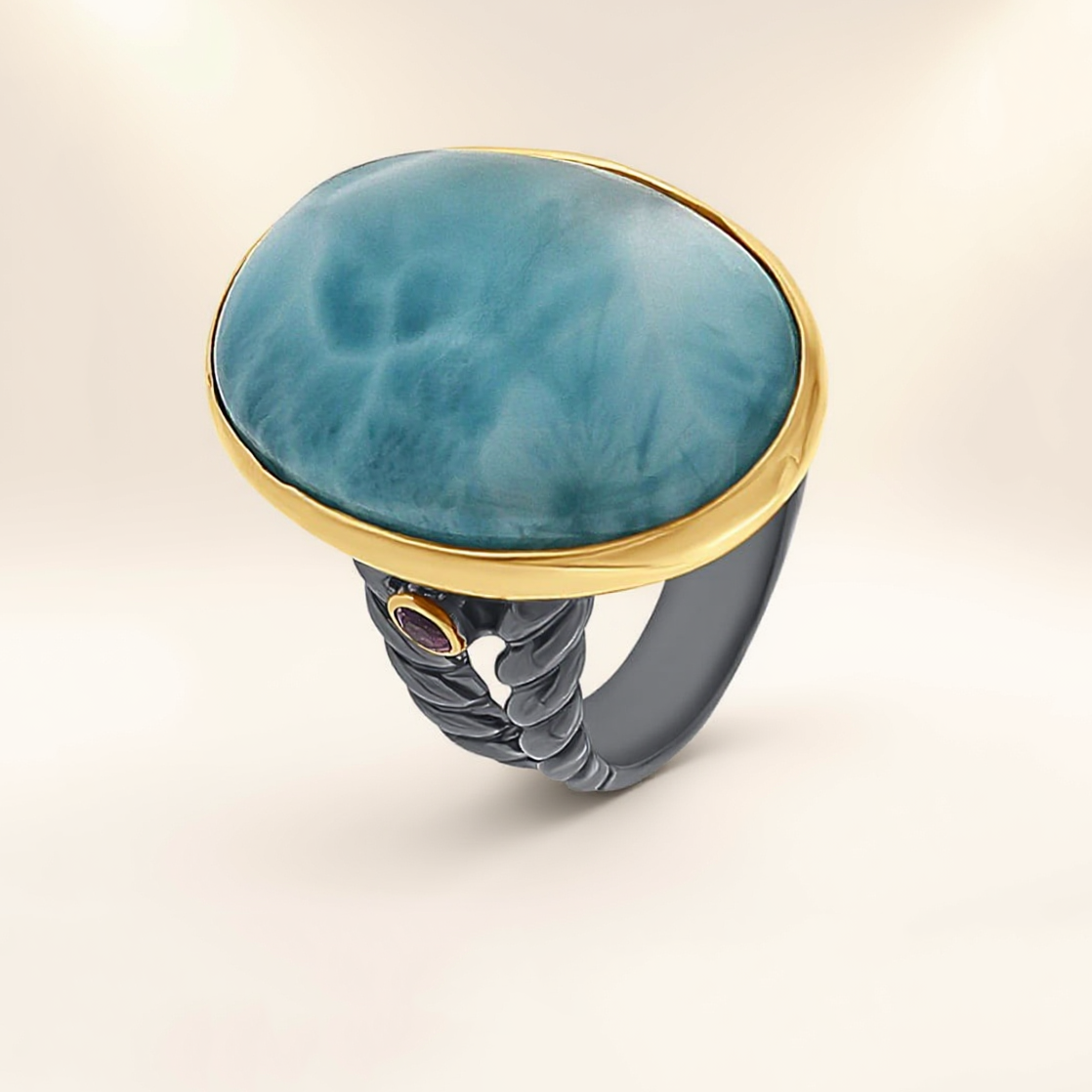 Inele din argint cu larimar