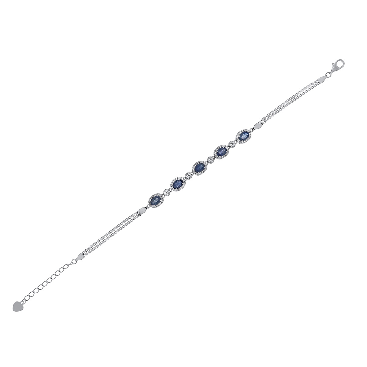 Bratara din argint cu safir și cubic zirconia - 1 | YEO