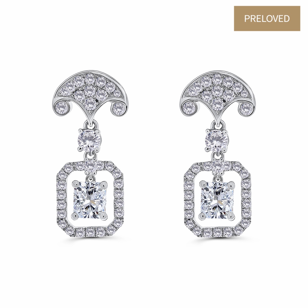 Cercei din aur de 18k cu diamante naturale de 0.77 ct și 0.66 ct