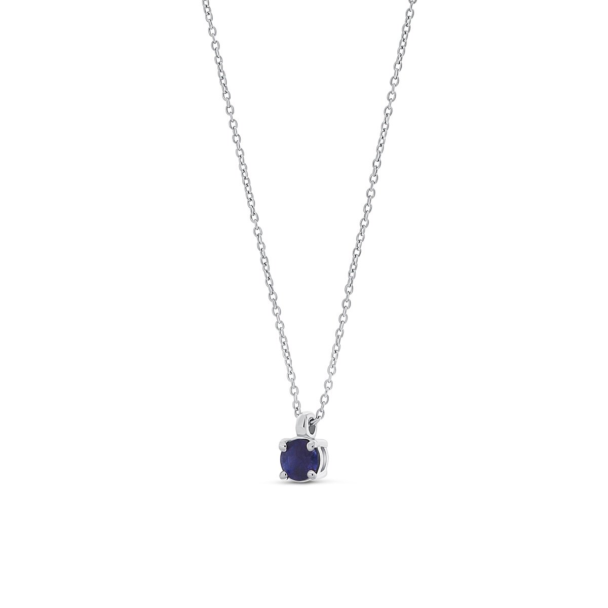 Colier din aur alb de 18k cu safir natural de 0.24 ct - 1 | YEO