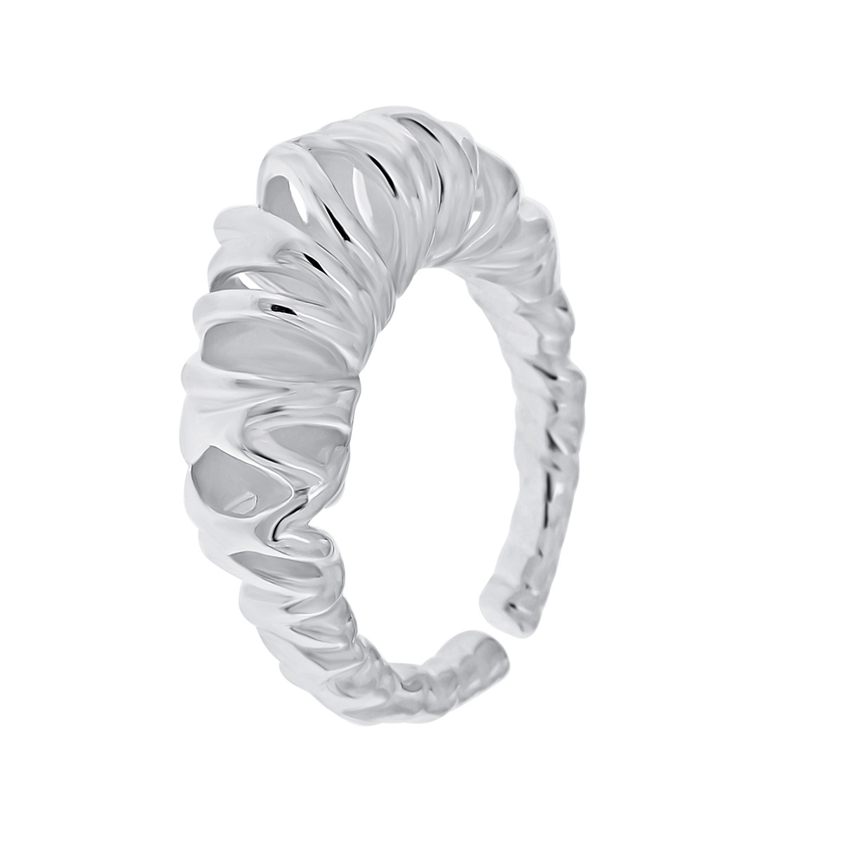 Inel din argint lucios model spiralat