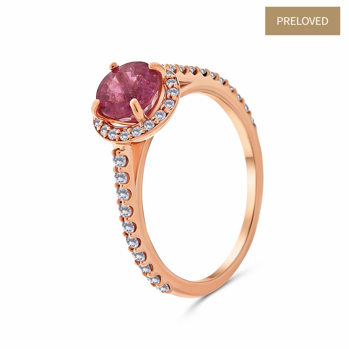 Inel din aur de 14k cu safir natural de 1.24 ct și diamante naturale de 0.30 ct