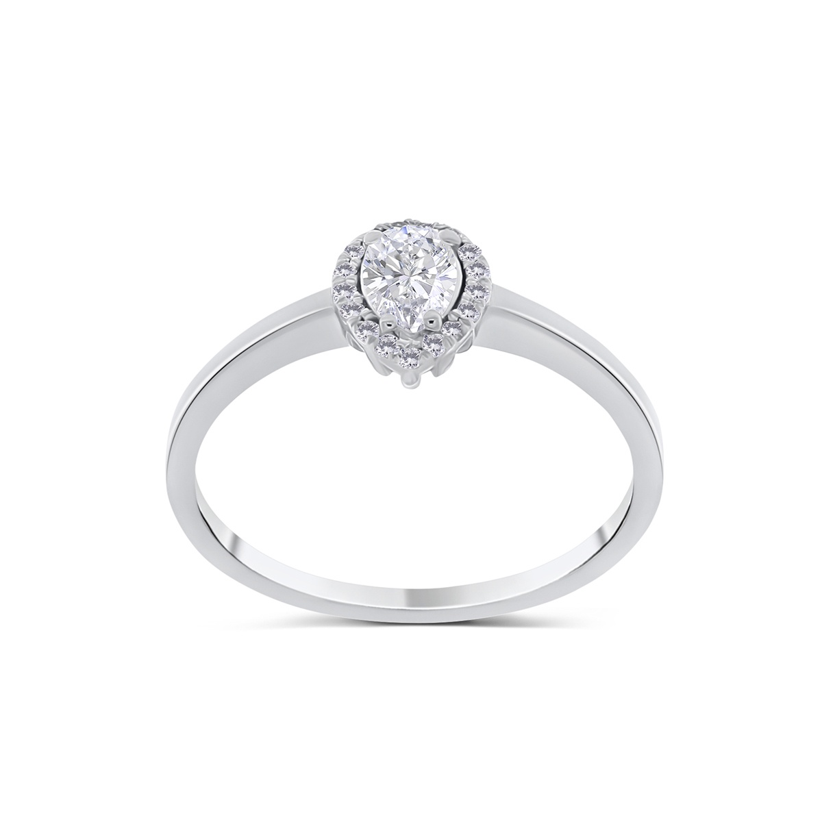 Inel din aur de 18k cu diamant natural de 0.21 ct și diamante naturale de 0.05 ct - 1 | YEO