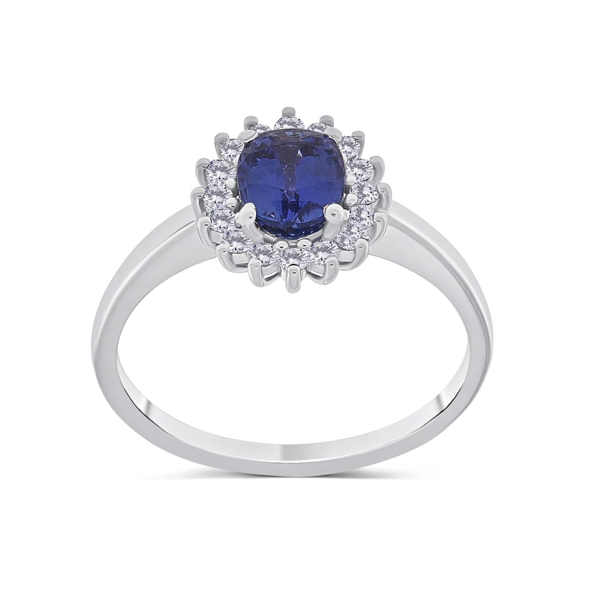 Inel din aur de 18k cu diamante naturale de 0.20 ct și safir natural de 1.03 ct - 2 | YEO