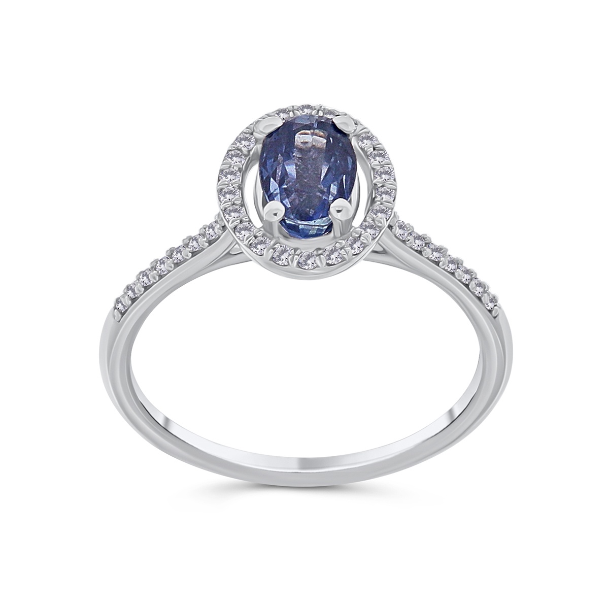 Inel din aur de 18k cu safir natural de 1.09 ct și diamante naturale de 0.16 ct - 1 | YEO