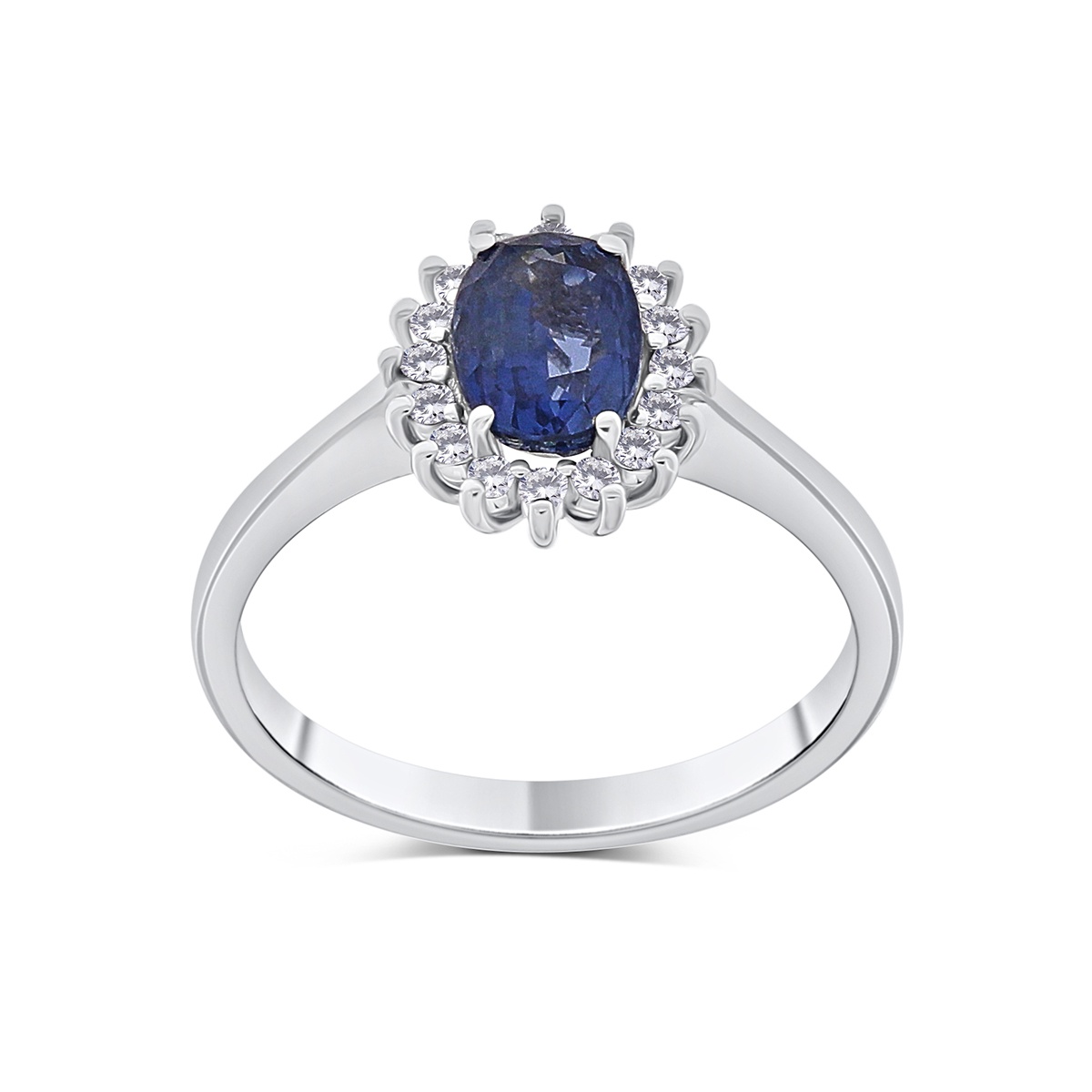 Inel din aur de 18k cu safir natural de 1.27 ct și diamante naturale de 0.13 ct - 2 | YEO
