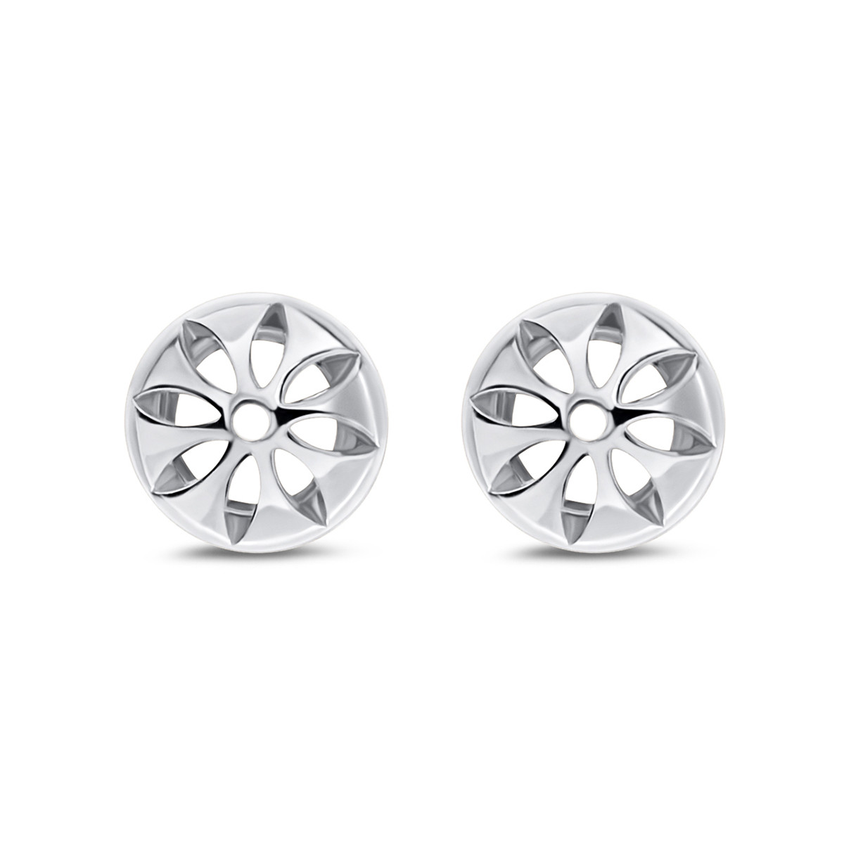 Jachete pentru cercei din aur alb de 18k cu diamante de 0.16 ct - 1 | YEO