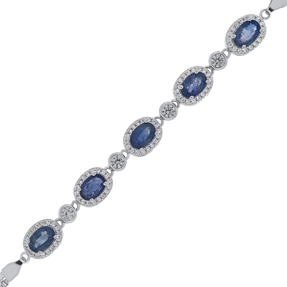 Bratara din argint cu safir și cubic zirconia - 2 | YEO