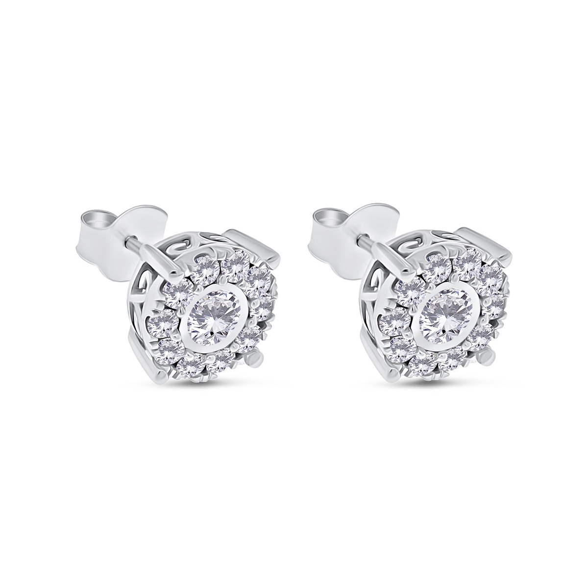 Cercei din aur de 14k cu diamante naturale de 1.00 ct - 1 | YEO