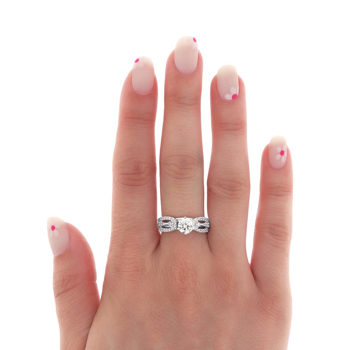 Inel din aur 14k și platină 950 cu diamante naturale de 0.80 ct și 0.37 ct - 1 | YEO