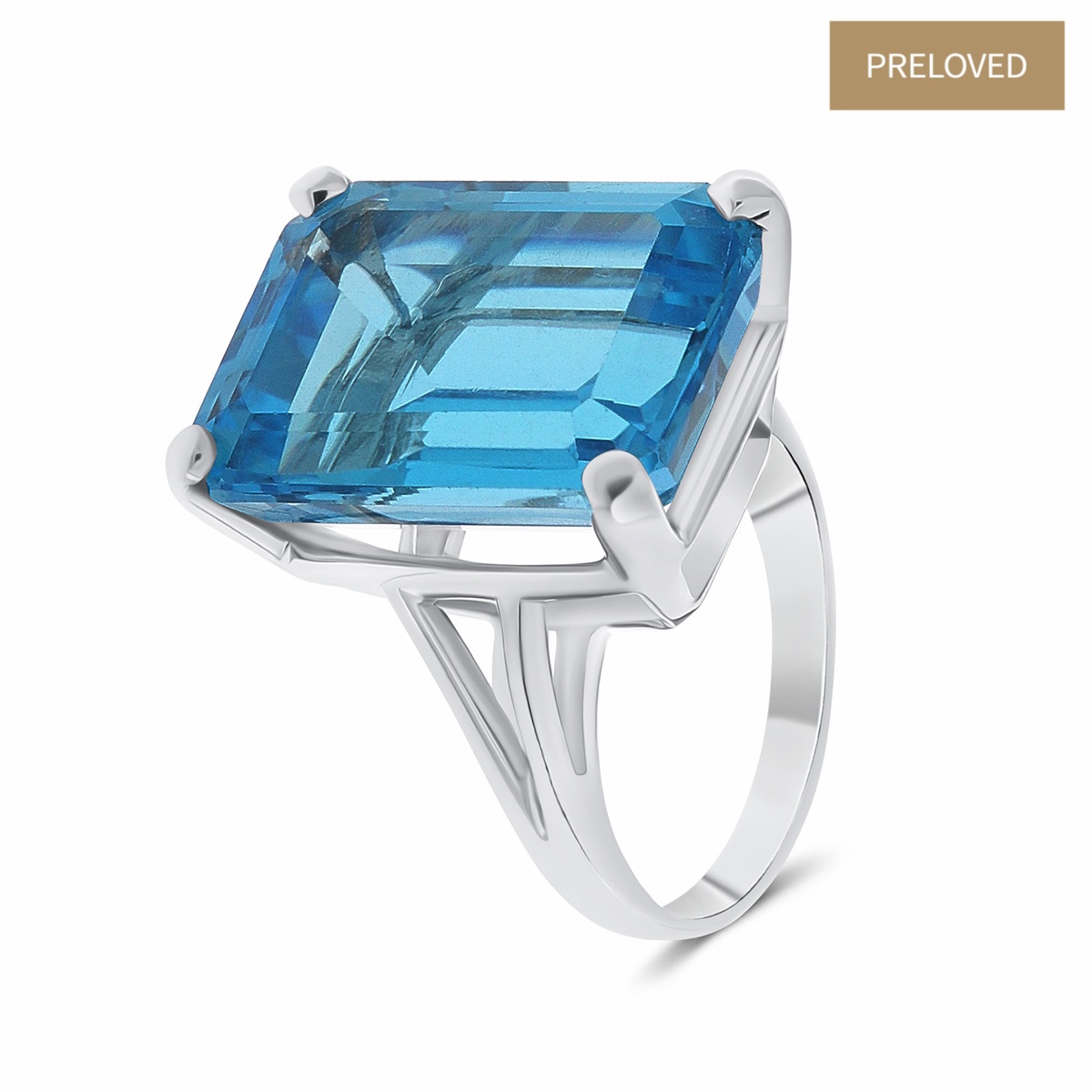 Inel din aur de 14k cu topaz natural de 18.80 ct