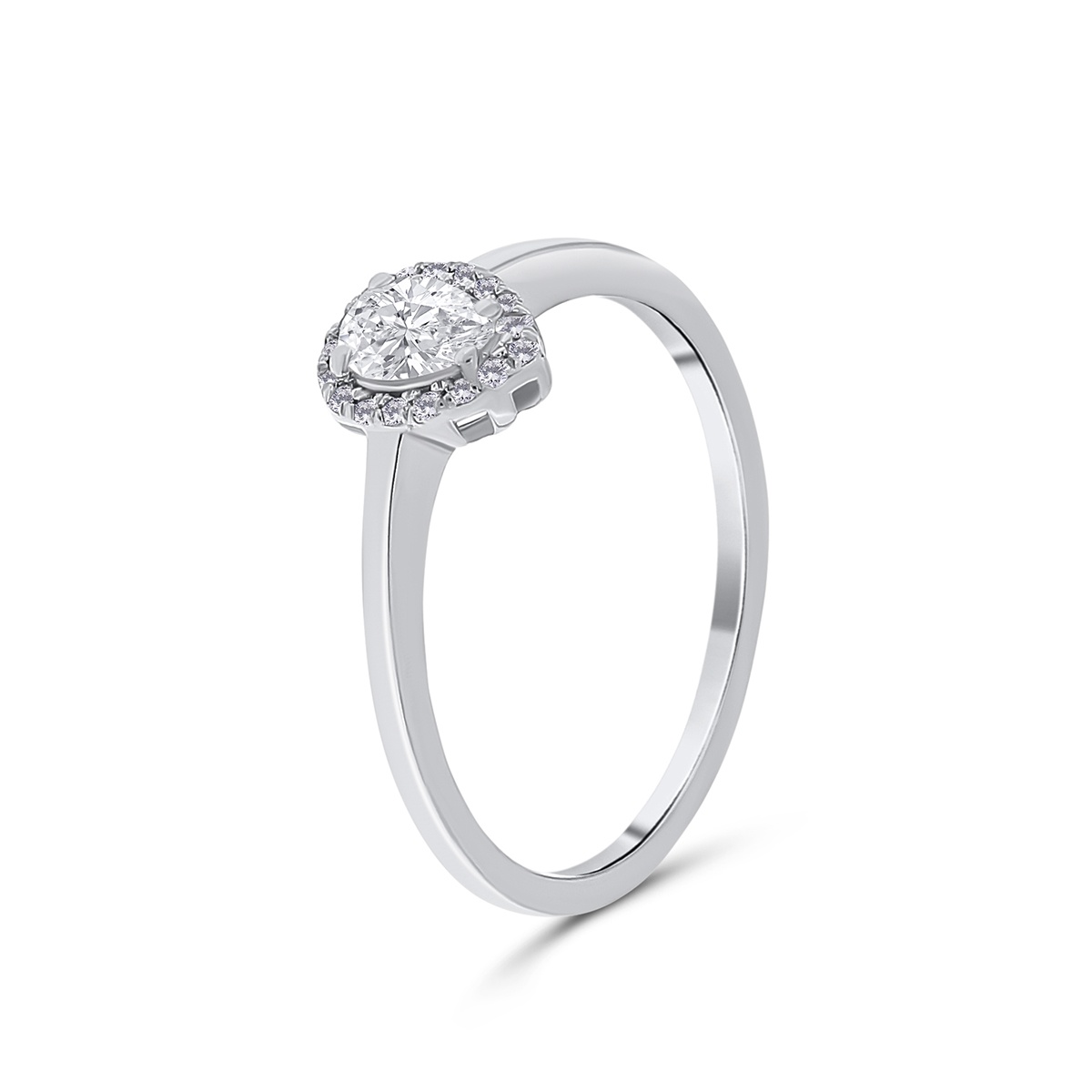 Inel din aur de 18k cu diamant natural de 0.21 ct si diamante naturale de 0.05 ct