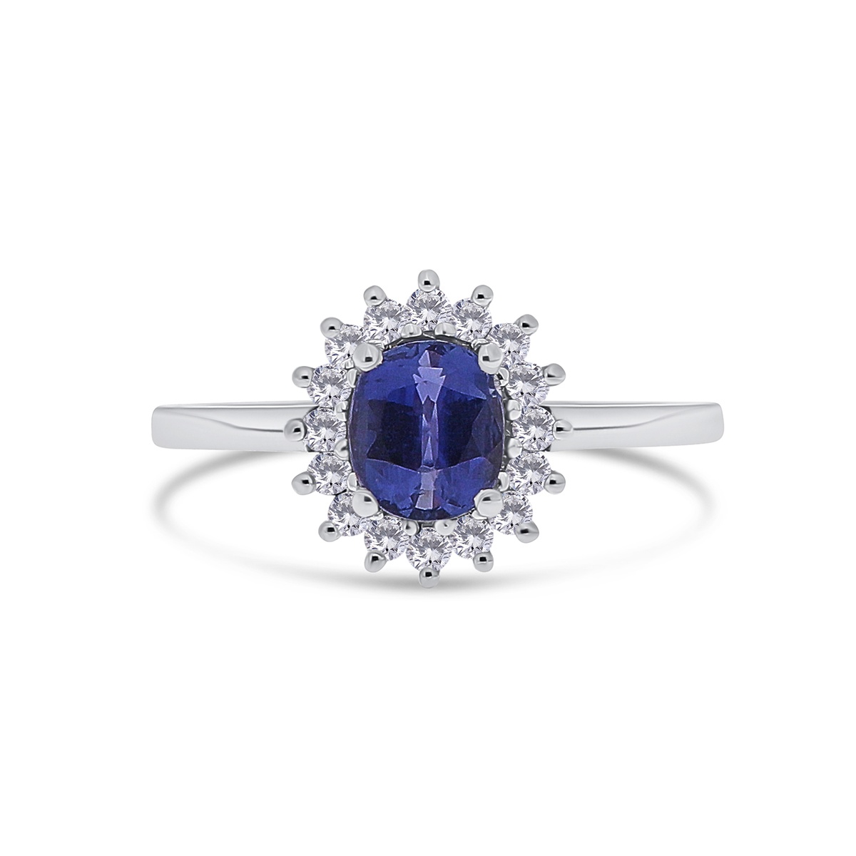Inel din aur de 18k cu diamante naturale de 0.20 ct și safir natural de 1.03 ct - 3 | YEO