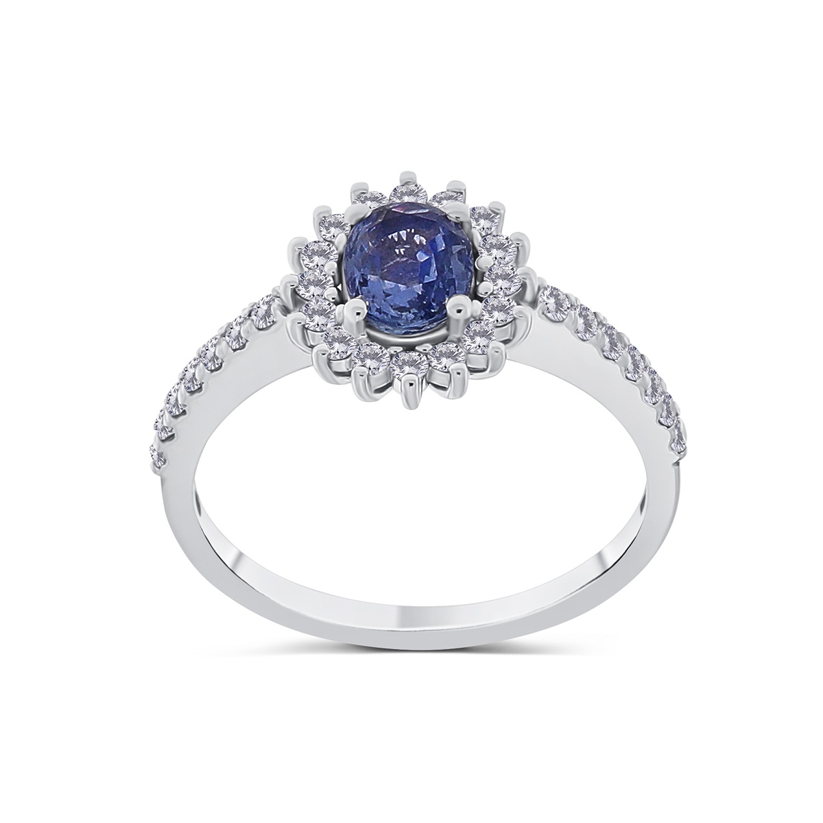 Inel din aur de 18k cu diamante naturale de 0.38 ct și safir natural de 0.77 ct - 1 | YEO