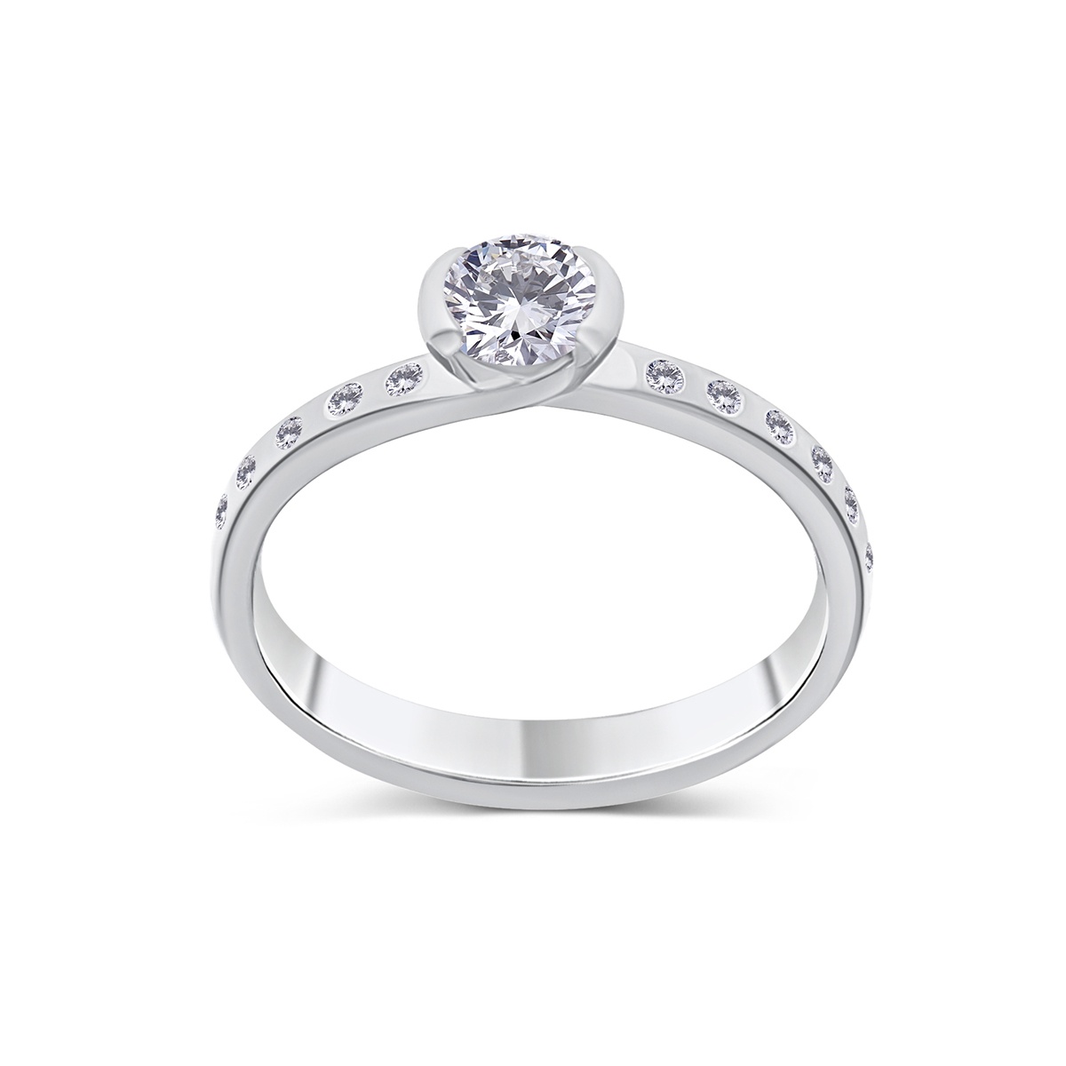 Inel din aur de 18k cu diamante naturale de 0.46 ct și 0.12 ct - 2 | YEO