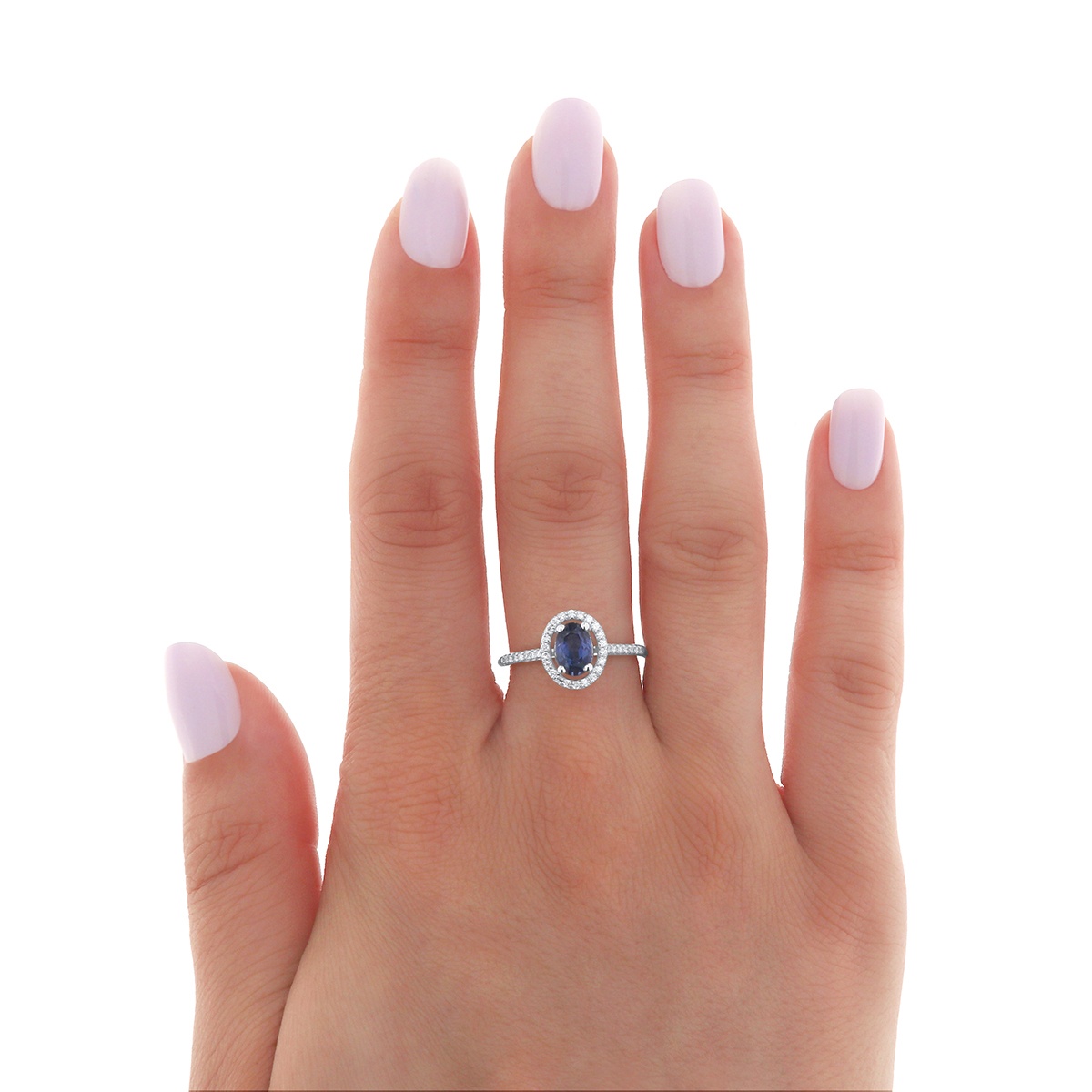 Inel din aur de 18k cu safir natural de 1.09 ct și diamante naturale de 0.16 ct - 2 | YEO