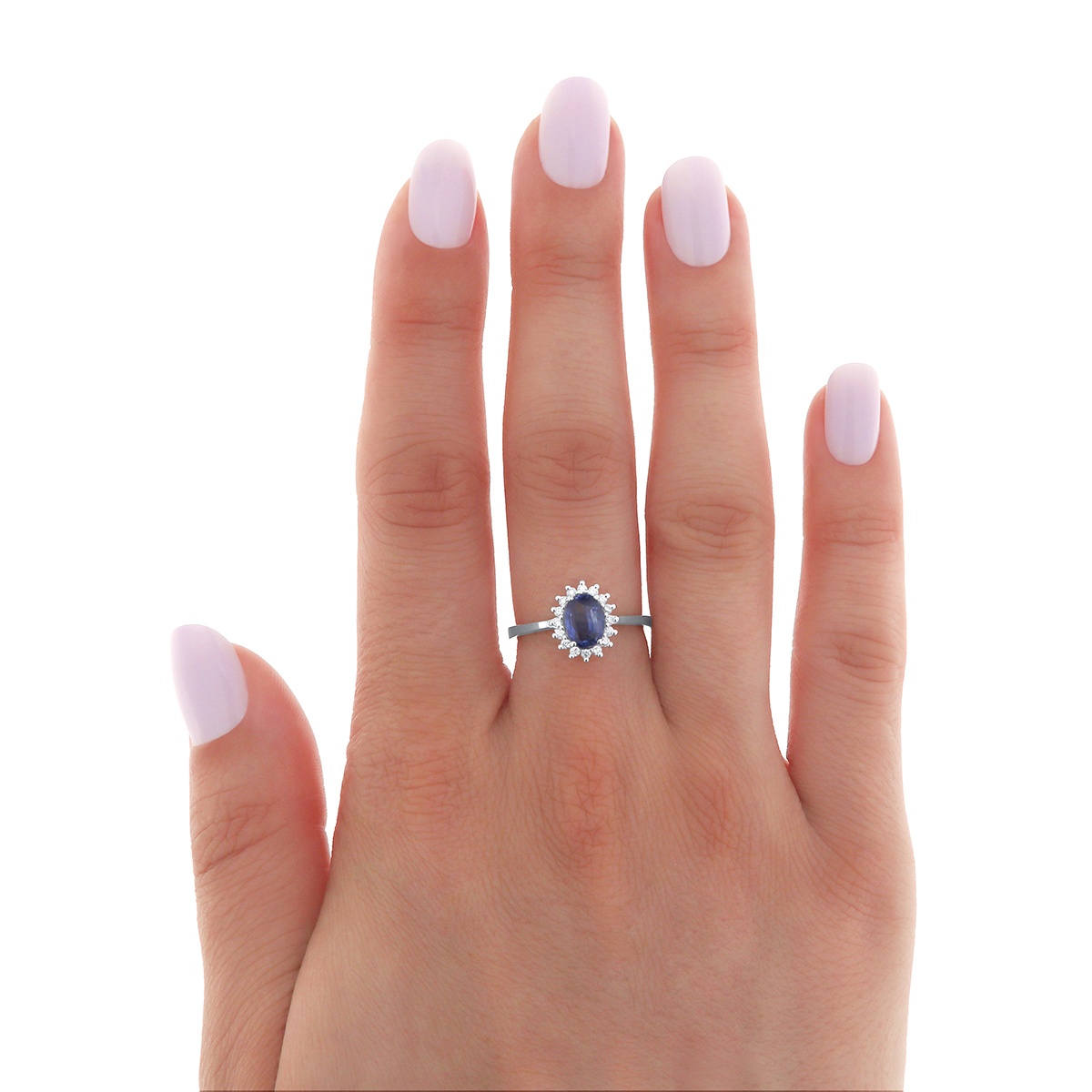 Inel din aur de 18k cu safir natural de 1.27 ct și diamante naturale de 0.13 ct - 3 | YEO