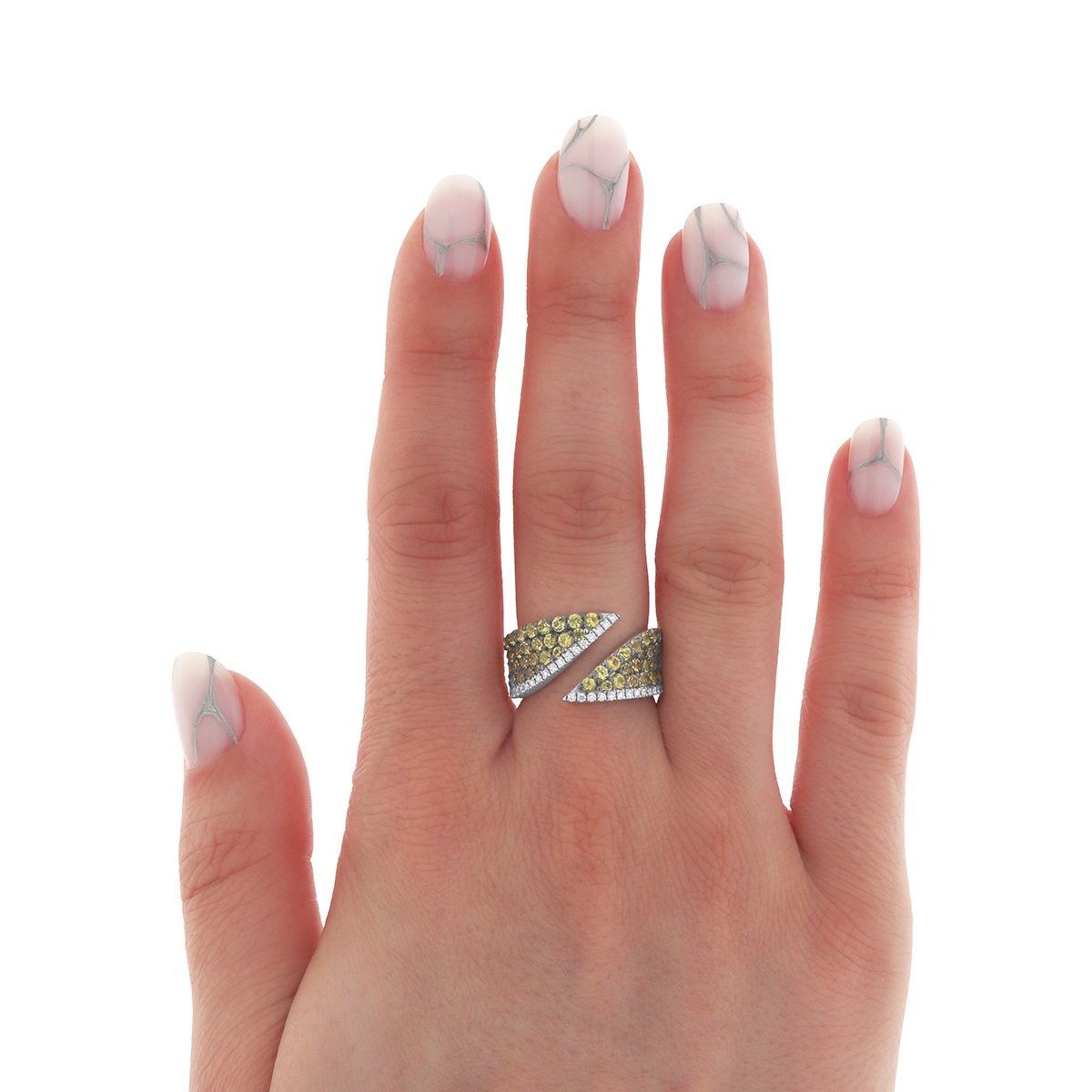 Inel din aur de 18k cu safire naturale de 2.02 ct și diamante naturale de 0.19 ct - 3 | YEO