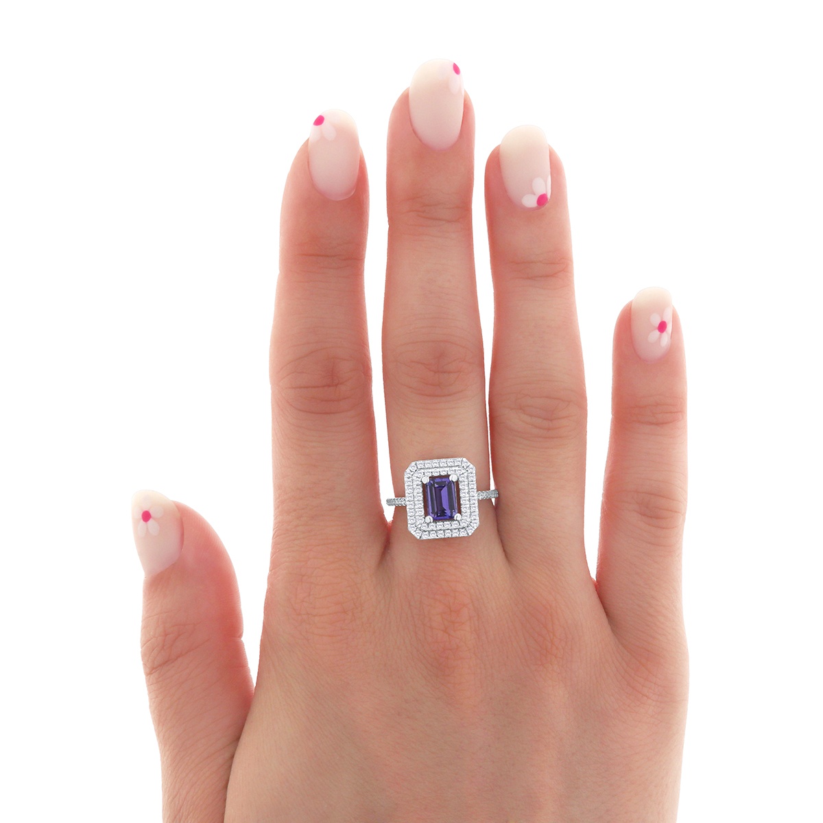 Inel din aur de 18k cu tanzanit natural de 0.99 ct și diamante naturale de 0.42 ct - 3 | YEO